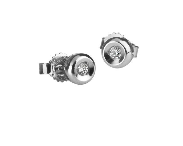 Orecchini oro 750‰ con diamante cipollina
