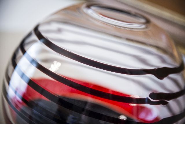Vaso Sfera Vetro Di Murano Nero Rosso Carlo Moretti 39956 6771756a