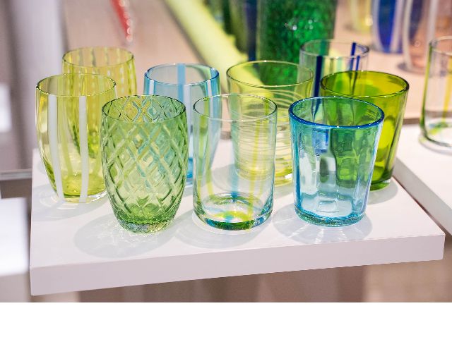 Confezione di bicchieri tumbler melting pot bicolore verde e acquamarina 6 pezzi assortiti