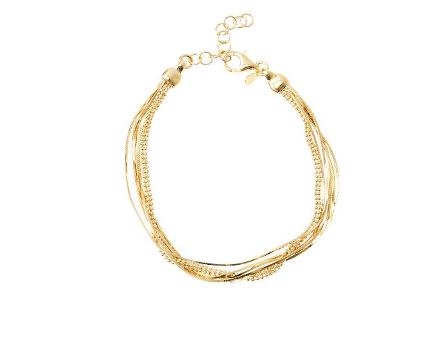Bracciale argento dorato multifilo