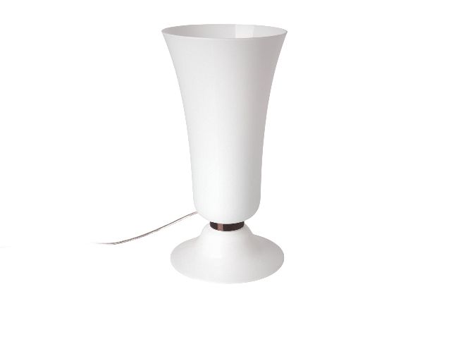 Table lamp anni trenta murano glass white