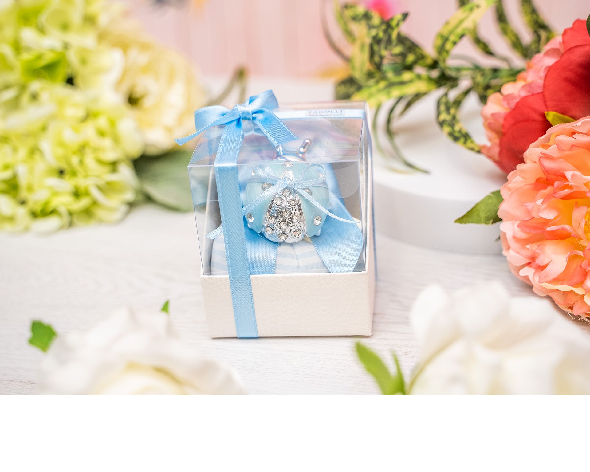Ladybug Blue With Crystals And Sugared Almonds Selezione Zanolli 173155 592215402azhx