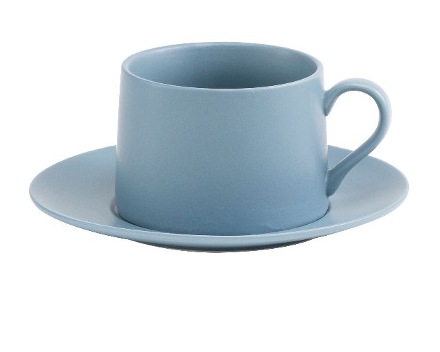 Tea cup with saucer levante porcelain avio blue
