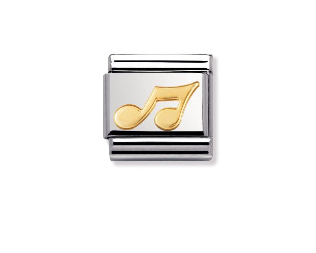Nota musicale composable acciaio e oro