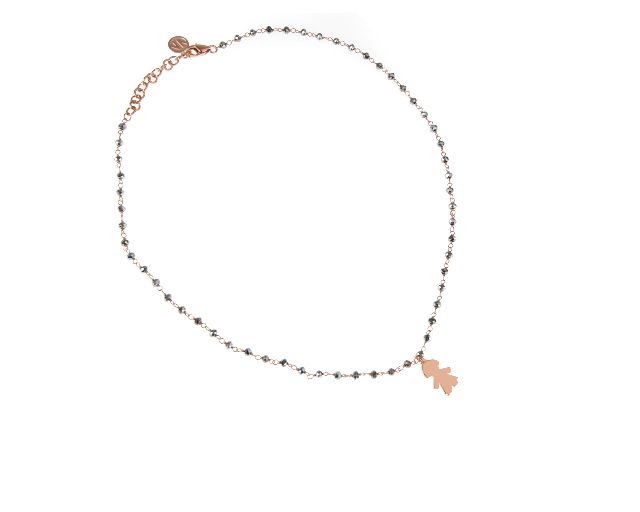 Necklace mon amour silver with girl and silver crystals