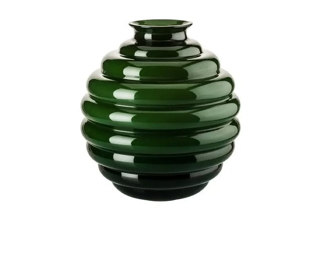 Vaso decò vetro di murano verde mela