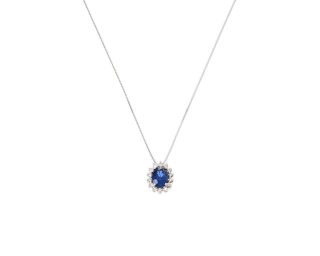 Necklace gold 750‰ with sapphire and diamond