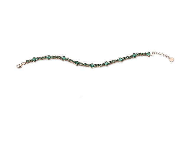 Bracelet luce silver rosè with emerald zircons
