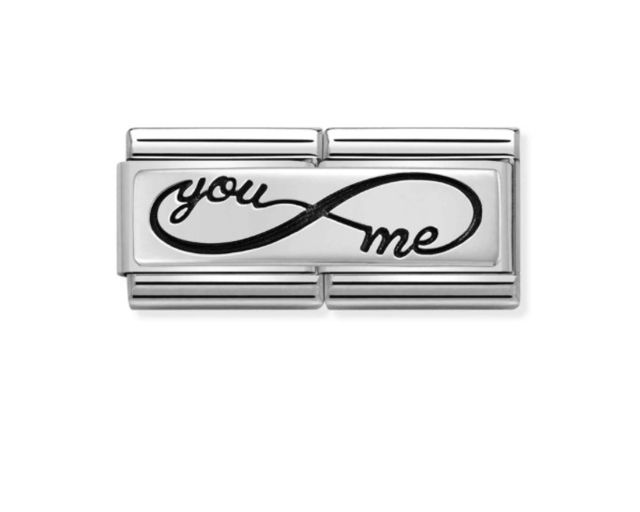 Infinito you and me composable acciaio e argento