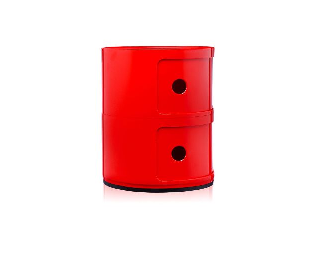 Cassettiera Componibile A Due Elementi Colore Rosso Kartell