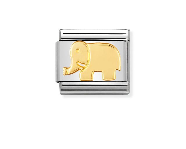 Elefante composable acciaio e oro