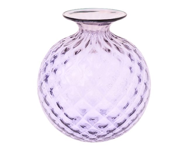 Vase Monofiore Balloton Murano Glass Lilac With Mint Green Ring Venini 190279 93110014llvt