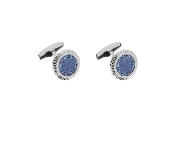 Cufflinks silver with grey bezel