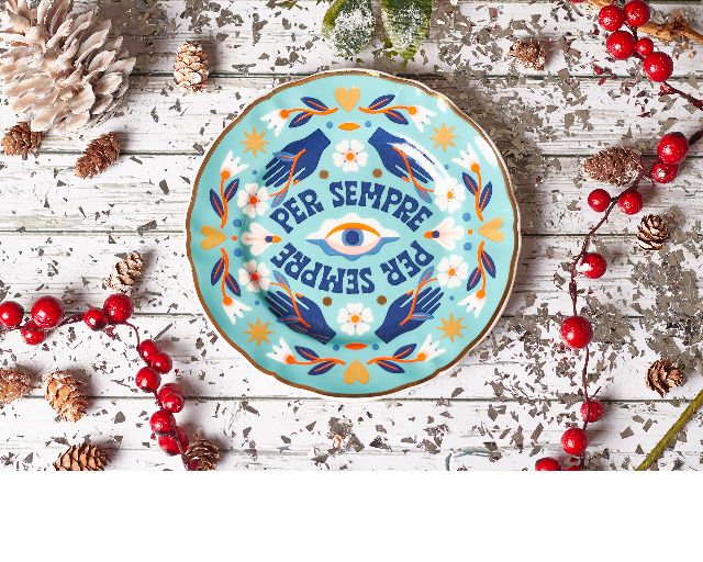 Plate The Love Party Porcelain Per Sempre Bitossi Home 173468 954car00001