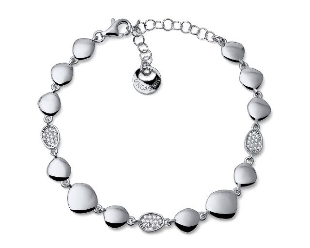Bracciale sparkle argento con pepite e zirconi