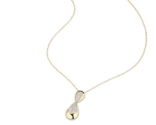 Collana ottone finitura oro con cubic zirconia