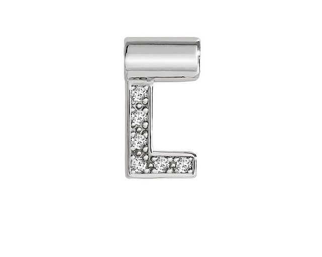 Charm seimia silver l letter with zircons