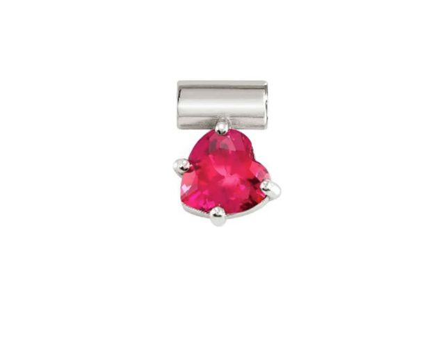 Pendant seimia silver heart with red zircon