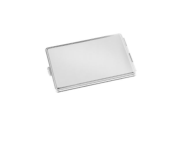 Porta biglietti da visita silver plated con specchio