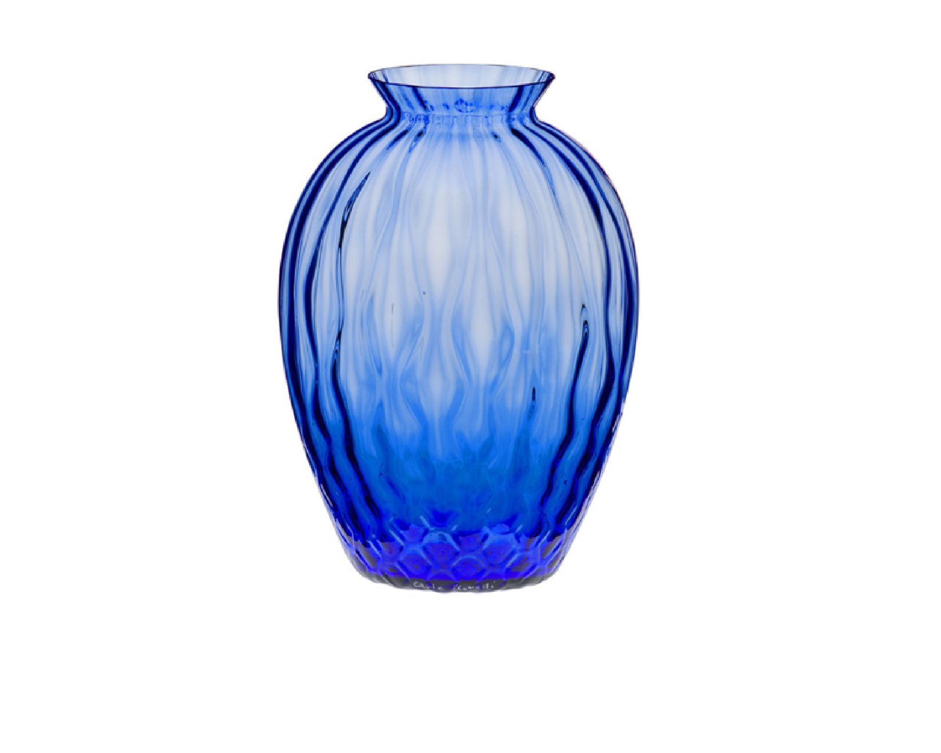 Vase Polaris Murano Glass Blue Carlo Moretti