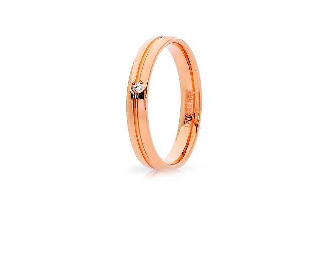 Wedding ring lyra gold 750‰ with diamond