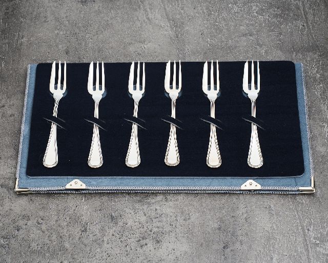 Set forchettine dolce argento 83 grammi 6 pezzi in stile inglese usato ricondizionato