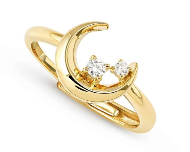 Anello dreams beats argento dorato luna con zirconi