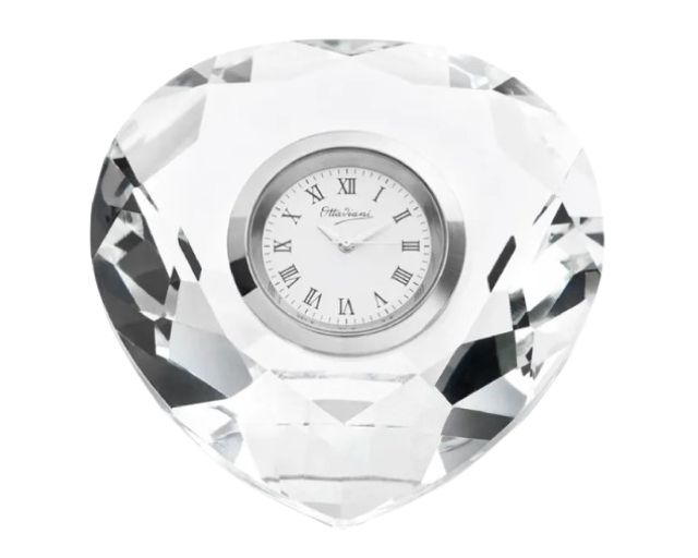 Orologio da tavolo cristallo con quadrante bianco