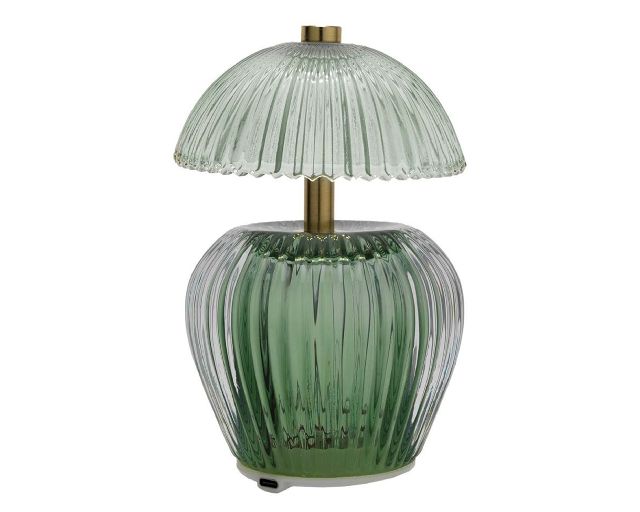 Lampada a led in vetro con ricarica usb verde
