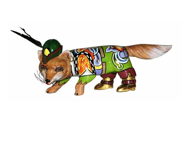 Fox robin m hand painted