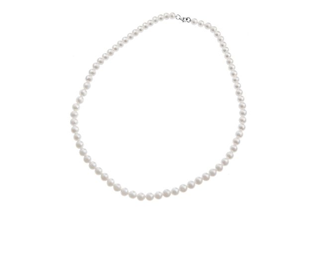 Collana oro 750‰ e perle bianche coltivate 24 mesi