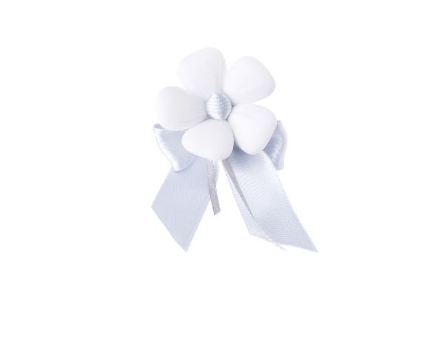 Favor sugared almonds with grey satin bow