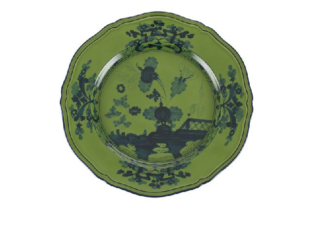Piatto piano oriente italiano malachite porcellana