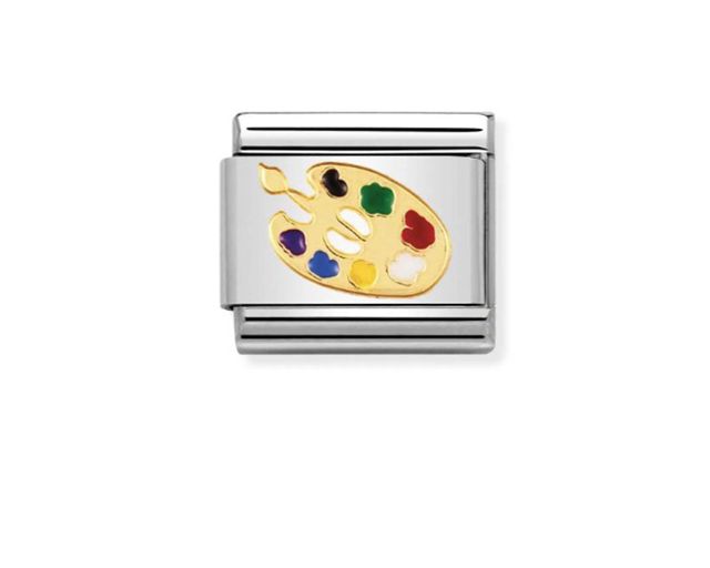 Artist's palette composable steel gold and enamel