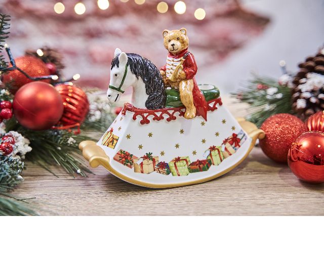 Idea regalo natale cavallo a dondolo christmas toys porcellana