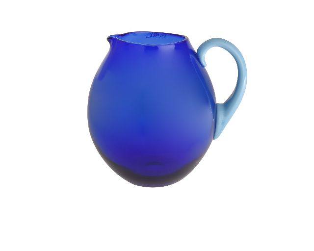 Caraffa dandy vetro di murano celeste blu