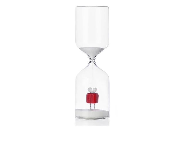 Hourglass red gift christmas tales