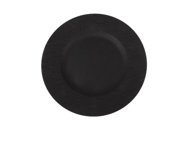 Piatto piano dessert manufacture rock porcellana nero