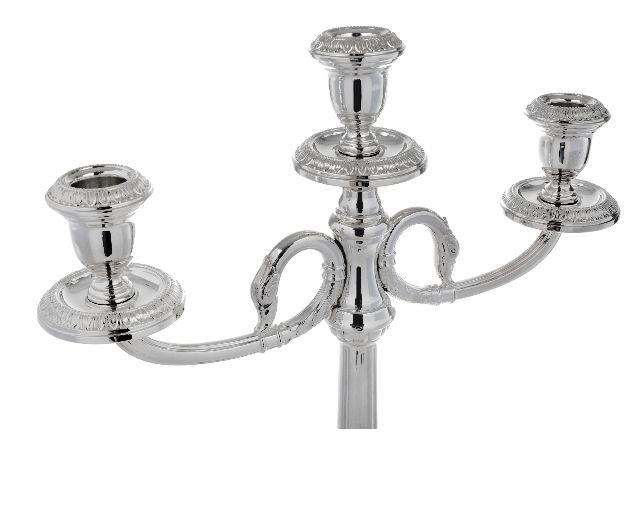 Candleholder Empire Silver Three Stems Selezione Zanolli