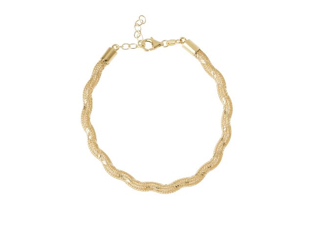 Bracciale argento dorato con maglia a rete