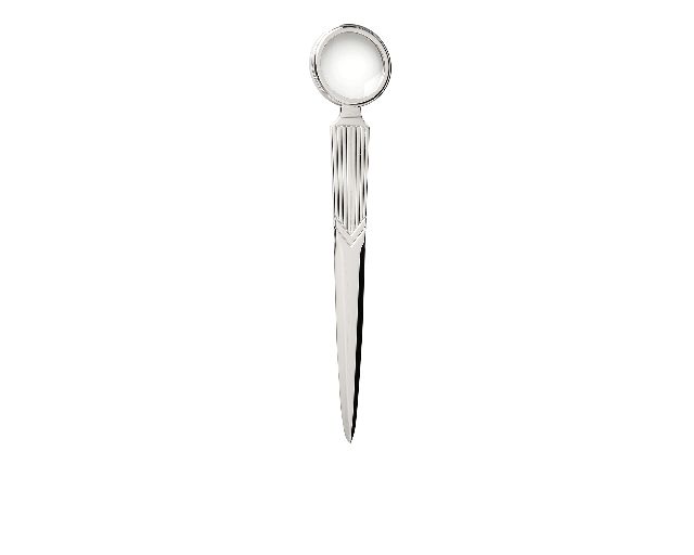 Paper knife silver with magnifying glass