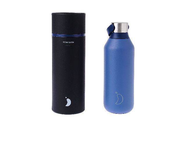 Thermal bottle steel whale blue