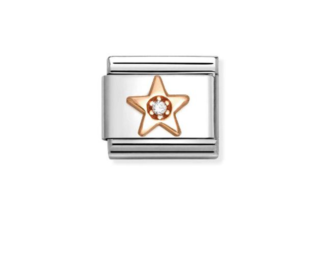 Star composable steel rosègold and zircons