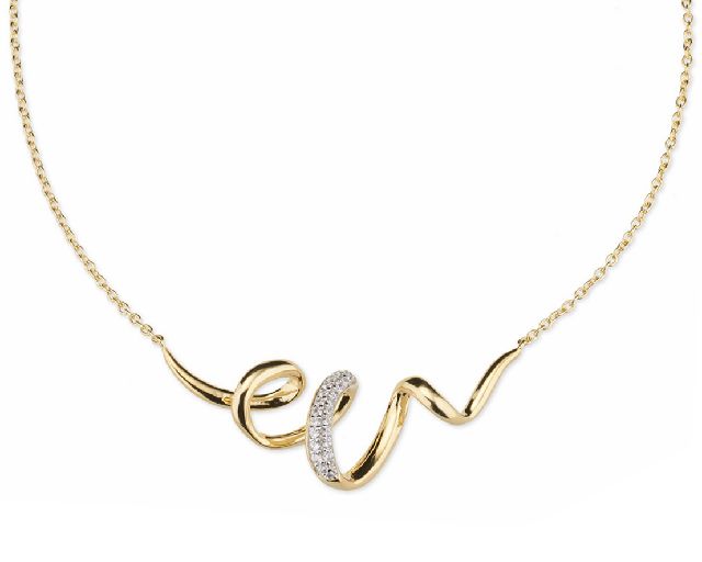 Collana argento dorato con cubic zirconia