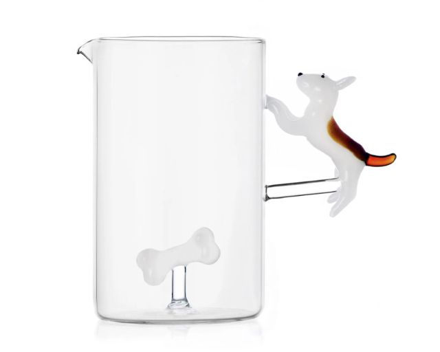 Pitcher dogs bull terrier with bone