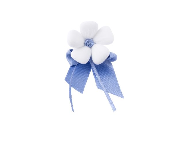 Favor sugared almonds with satin blue bow