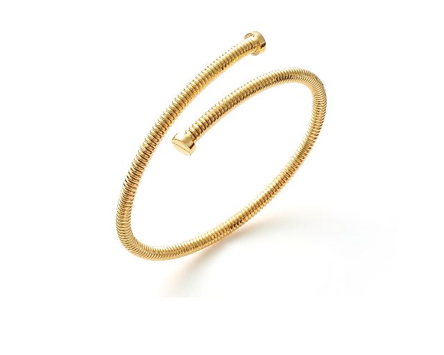 Rigid bracelet classica in gilded bronze