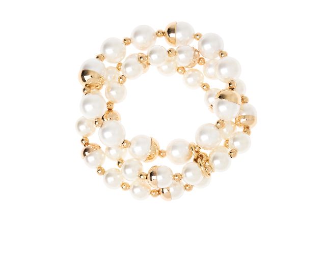 Bracelet fashion mood brass with pearls