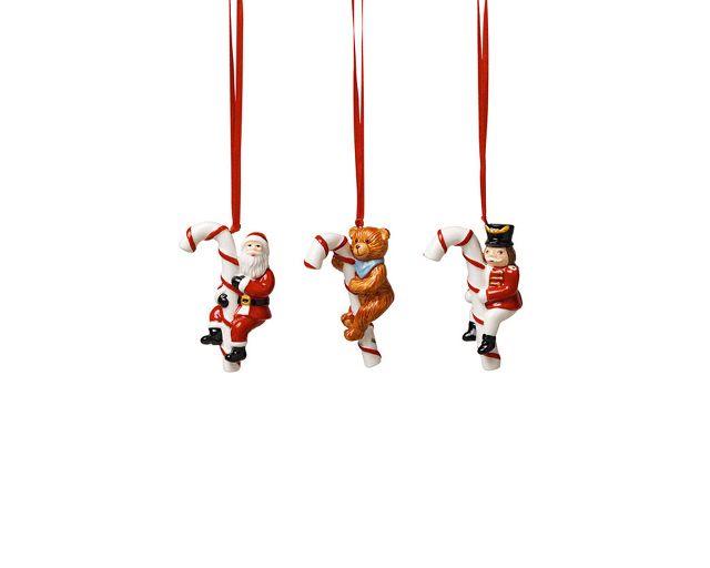 Idea regalo natale addobbi di natale nostalgic ornaments porcellana bastoncini di zucchero 3 pezzi