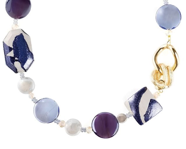 Collana frame vetro di murano blu